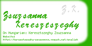 zsuzsanna keresztszeghy business card